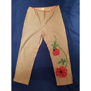 Vintage Anna Sui Embroidered Pants